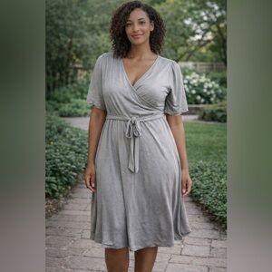 ✨ 24seven Comfort Apparel Faux Wrap Dress – 3X